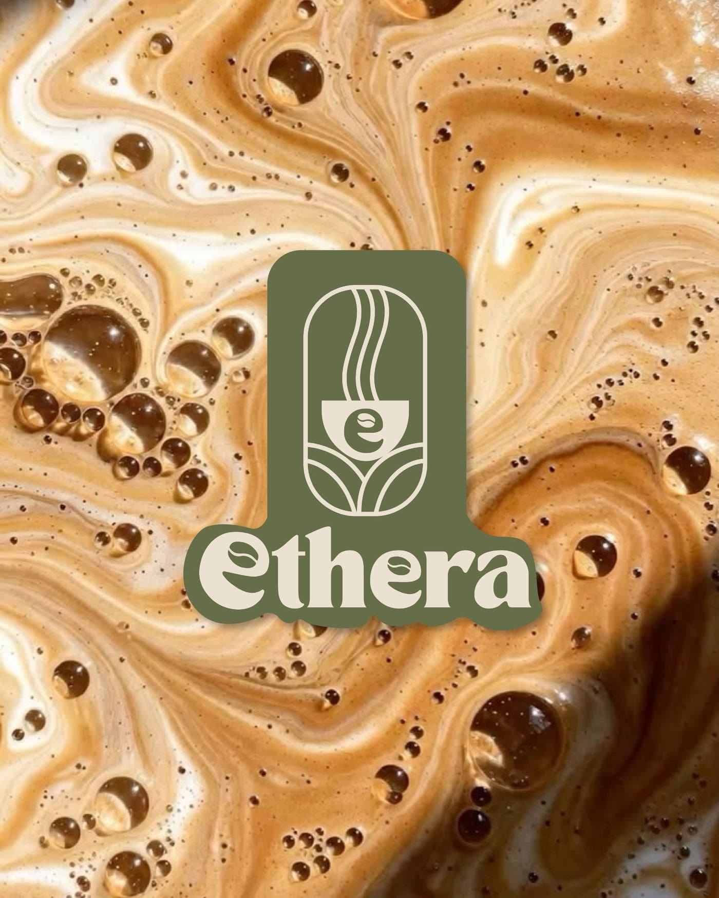 Ethera Cappuccino mit Logo-Sticker